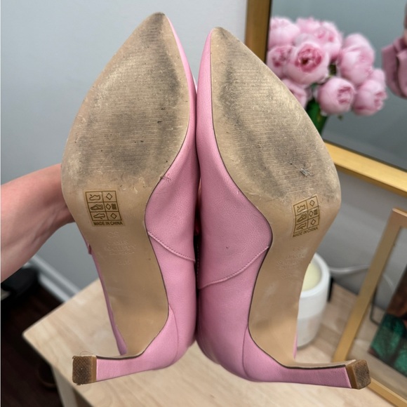 Pink Scrunch Ankle Booties Heels - Picture 15 of 16